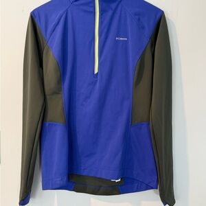 Columbia Men’s Royal Blue and Olive Green Half-Zip Performance Jacket
